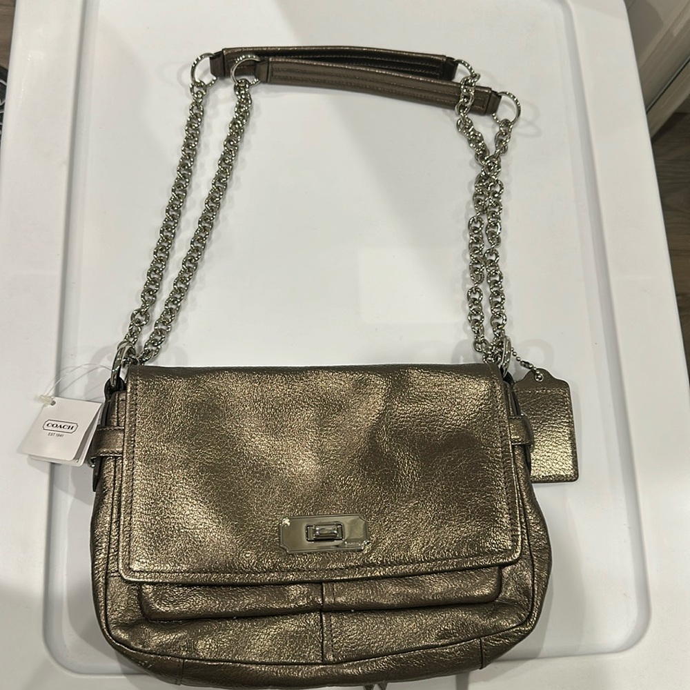Coach metallic crossbody purse